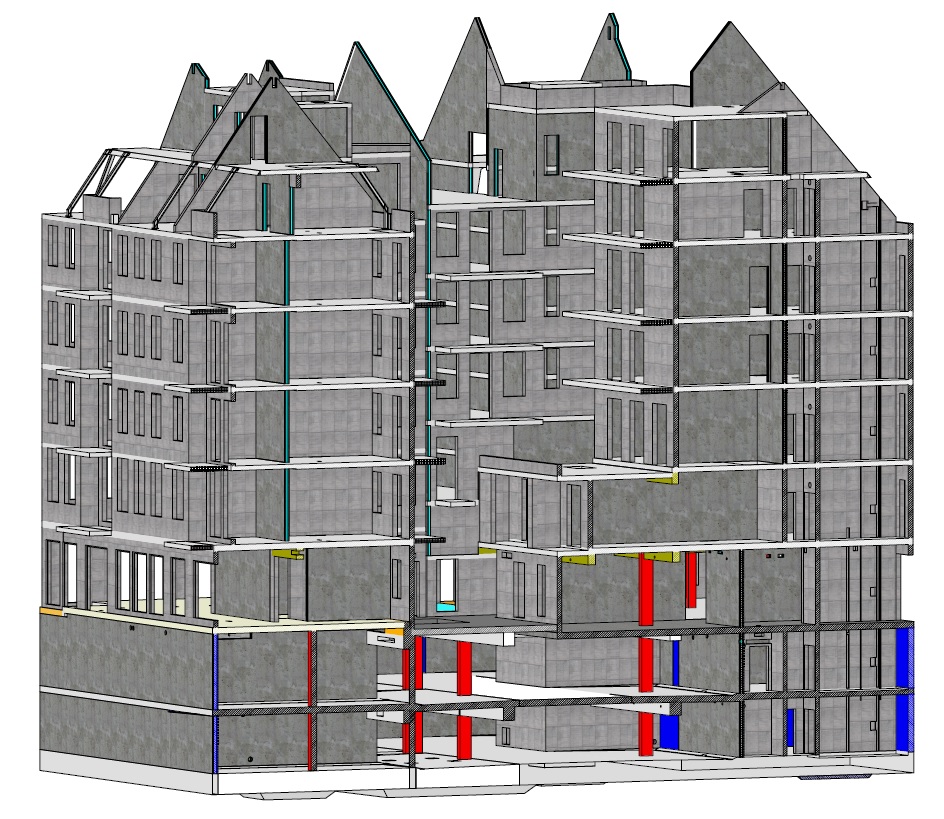 BIM fähige Schalplanung Gewerbe- und Wohnhaus mit Tiefgarage in Dresden BIM fähige Schalplanung Gewerbe- und Wohnhaus mit Tiefgarage in Dresden